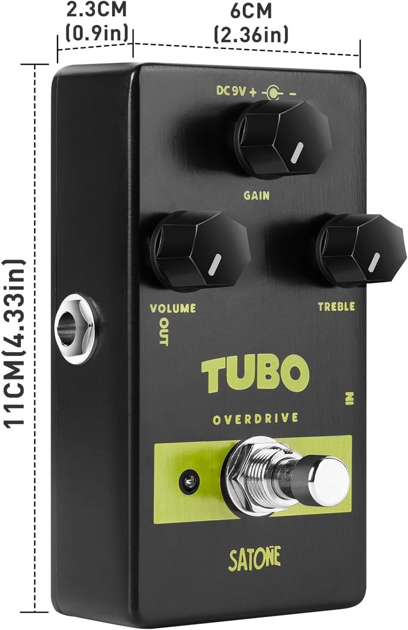 SATONE S806 Tubo Overdrive Electric Guitar Effect Pedal - Mid Boost Overdrive Effect Preset Acoustic Metal Pedal with True Bypass - Image 4